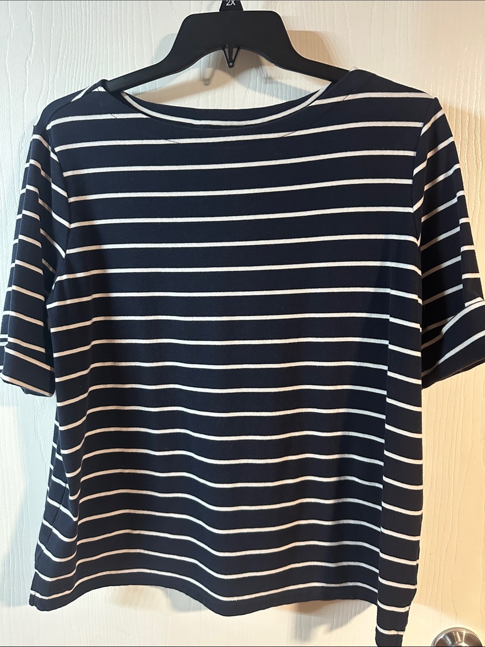 Ralph Lauren Navy and White Striped Short Sleeve Tee